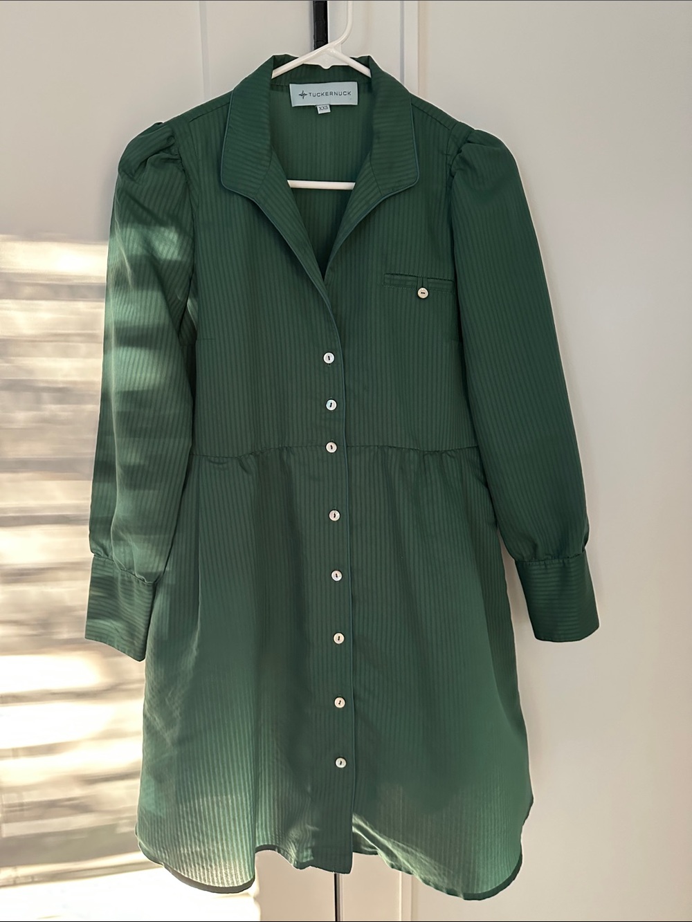 Tuckernuck Deep Green Button-Down Midi Dress